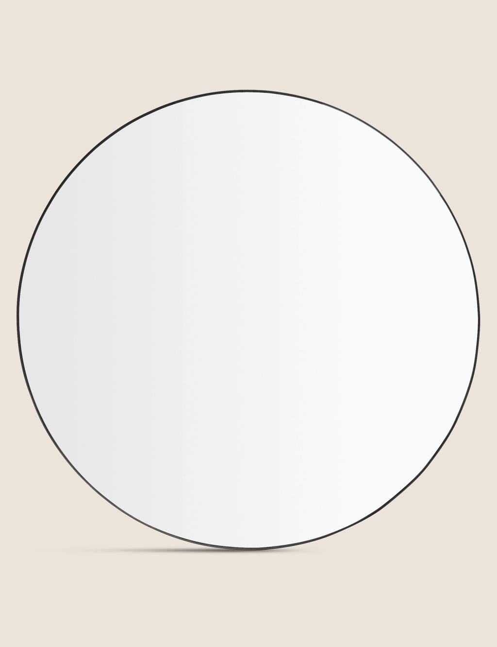 M&S Milan Large Round Mirror - 1SIZE - Black, Black