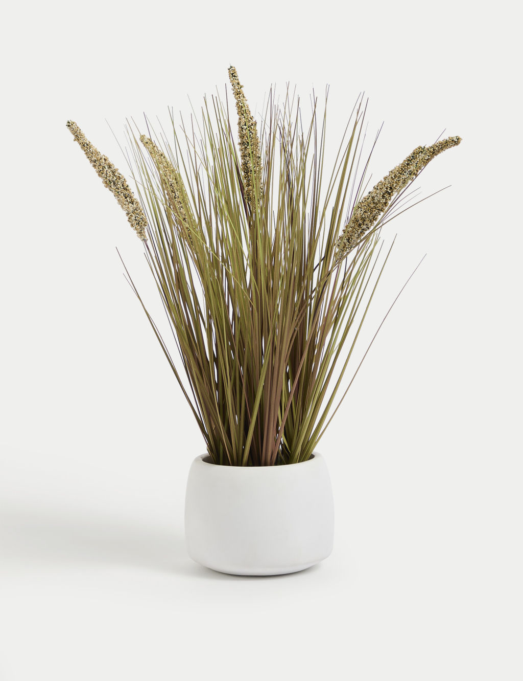 Moss & Sweetpea Artificial Seeded Grass in Cement Pot - 1SIZE - White, White