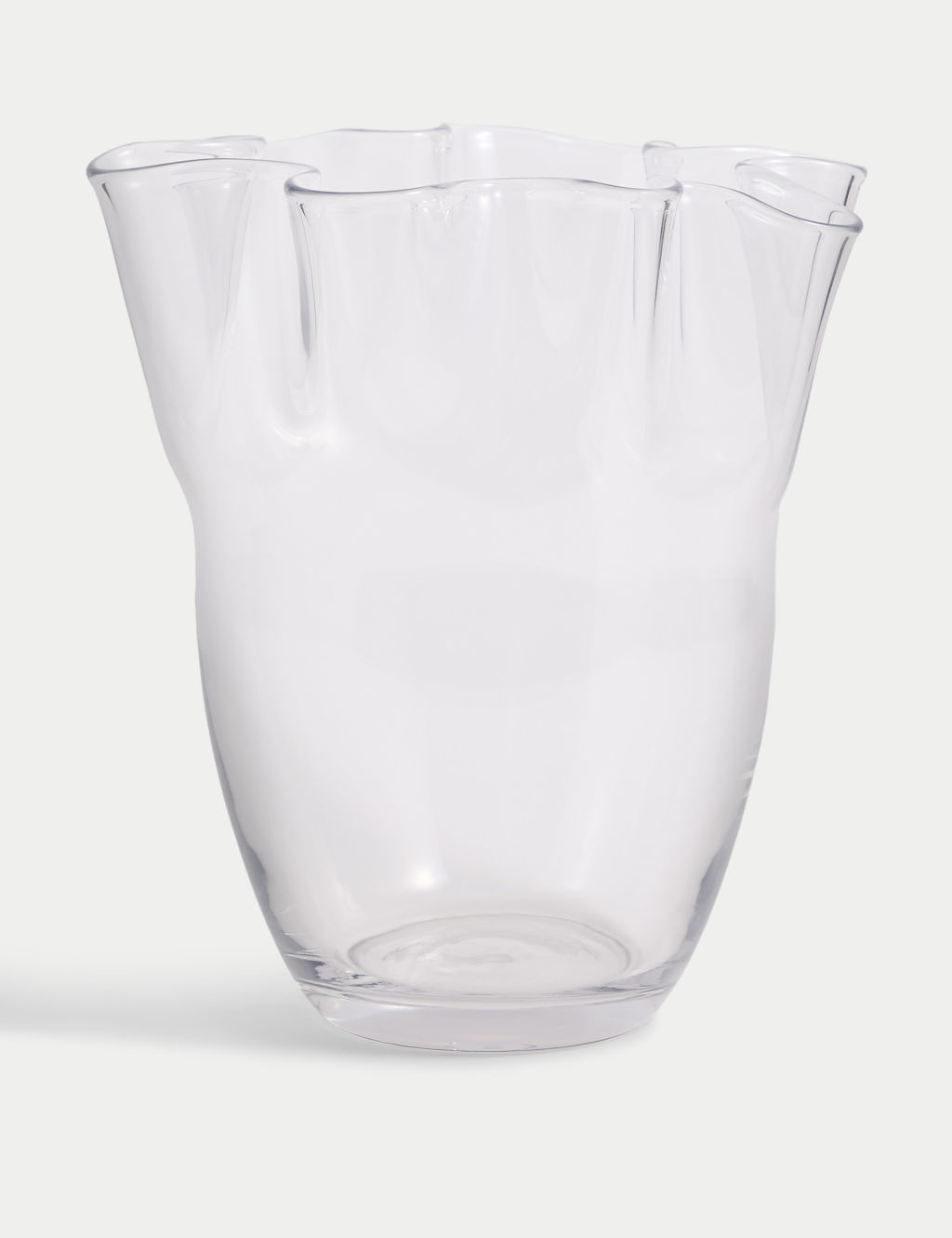 M&S Extra Large Handkerchief Glass Vase - 1SIZE - Clear, Clear