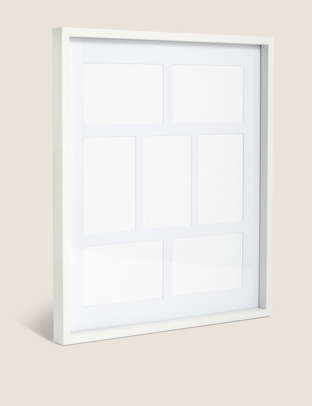 M&S 7 Aperture Photo Frame 4x6 inch - 1SIZE - White, White