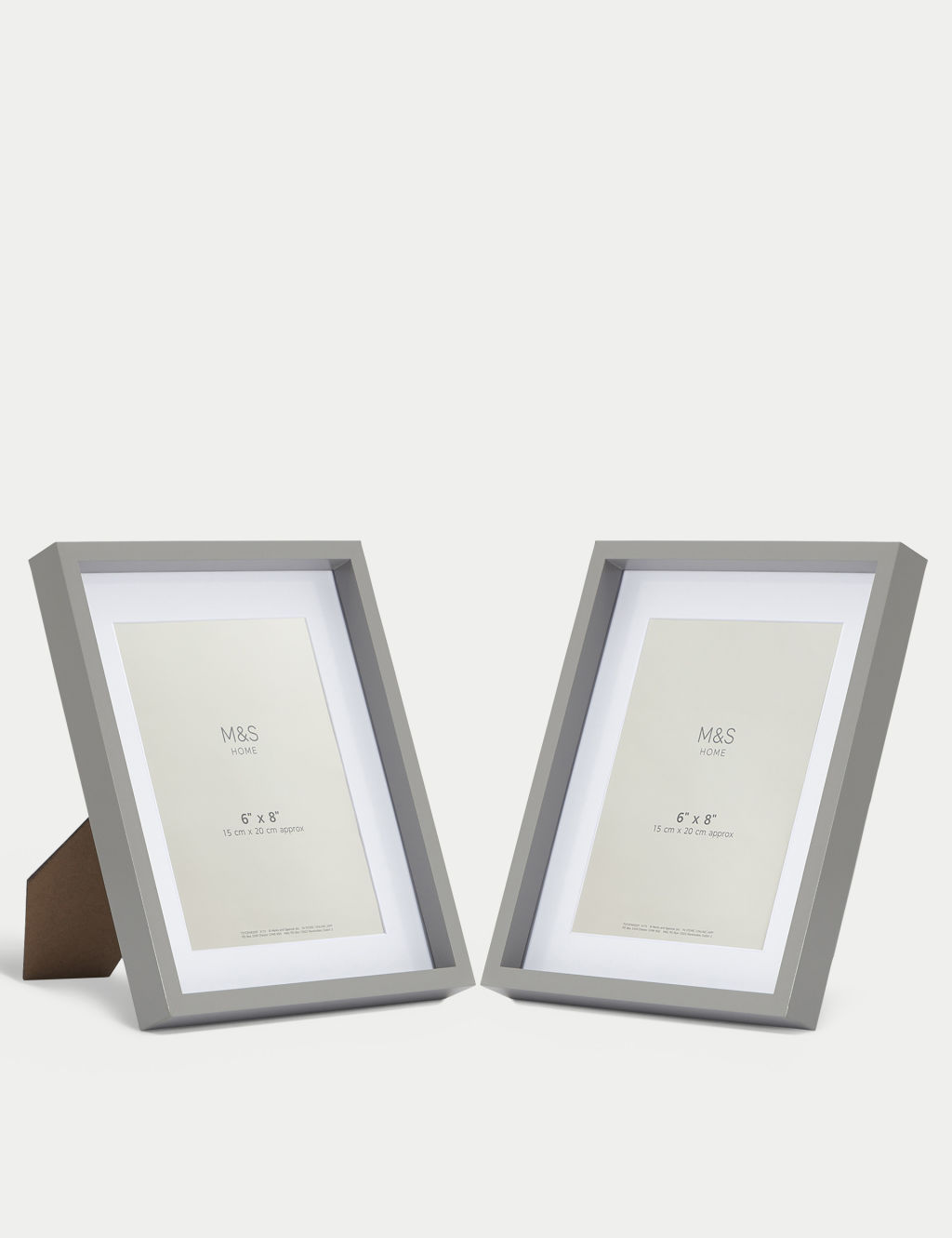 M&S Set of 2 Photo Frames 6x8 Inch - 1SIZE - Grey, Grey