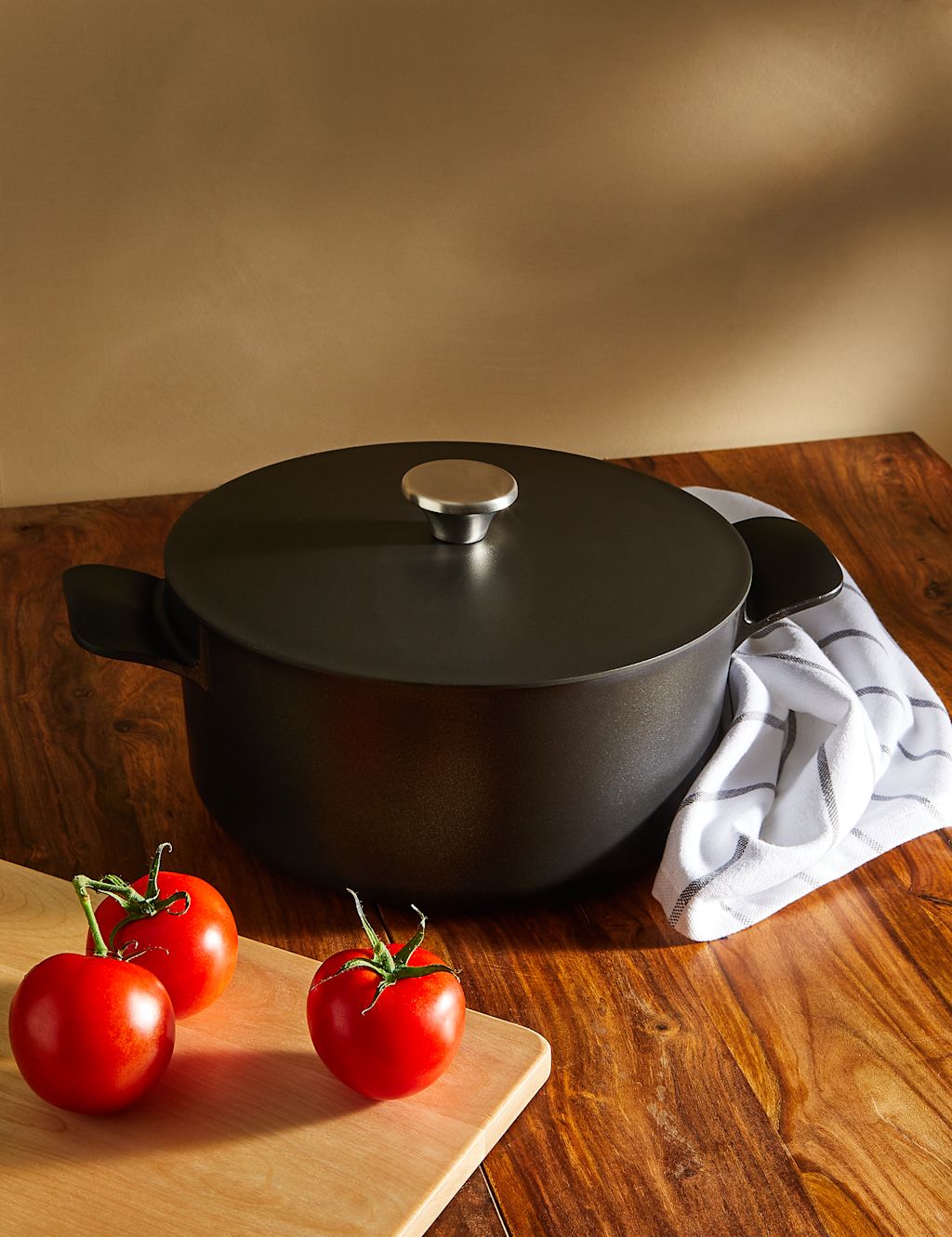 M&S Cast Aluminium 5L Casserole Dish - Charcoal, Charcoal