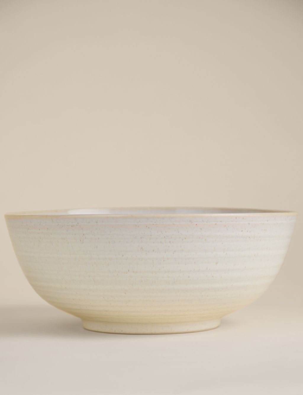 M&S Extra Large Ribbed Ceramic Mixing Bowl - Cream, Cream