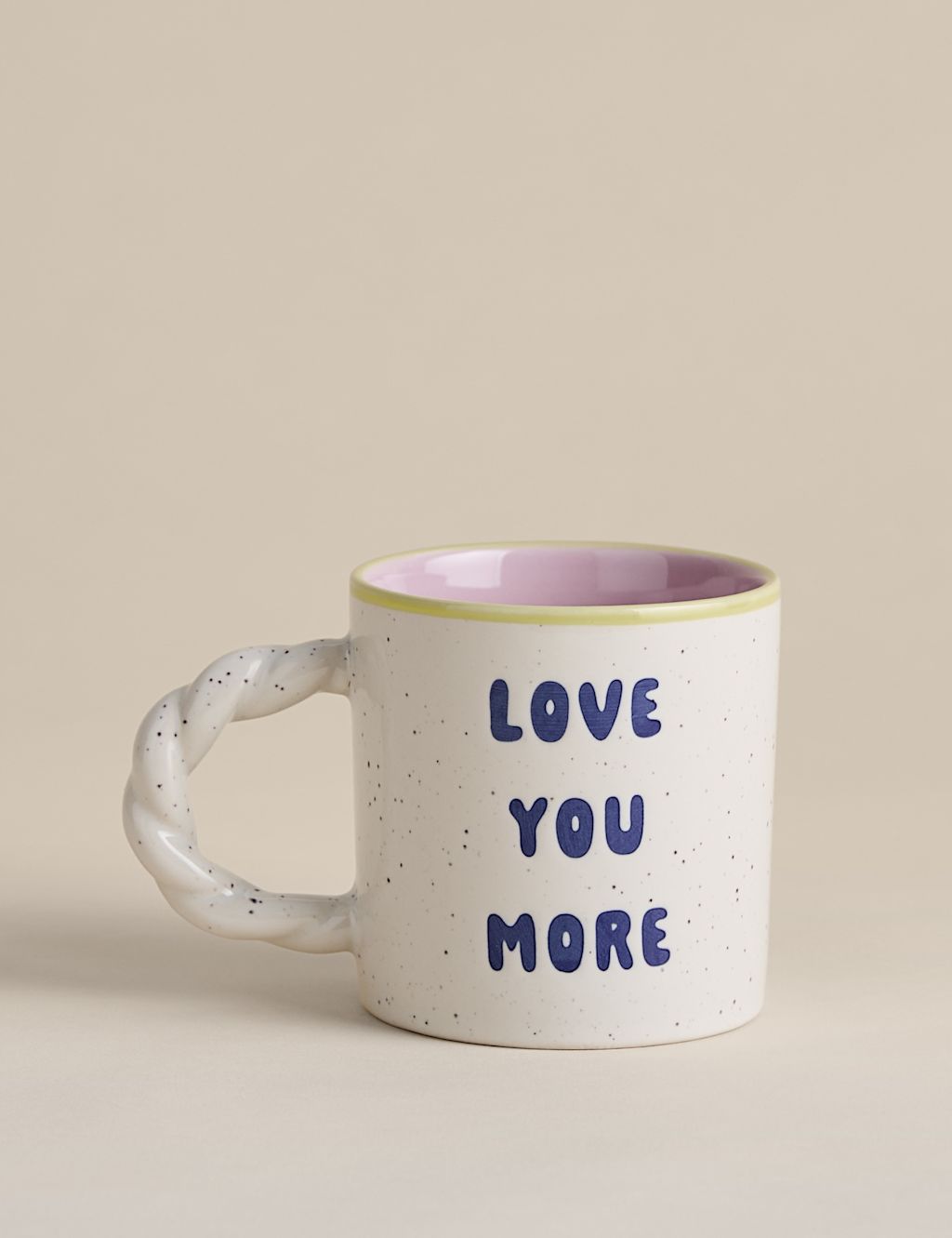 M&S Love You More Slogan Mug - Natural Mix, Natural Mix