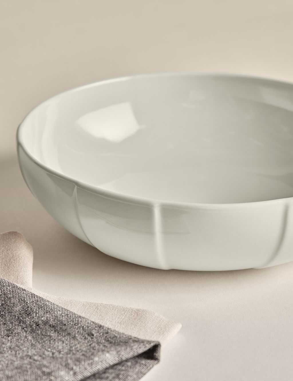 M&S X Kelly Hoppen Textured Pasta Bowl - 1SIZE - Taupe, Taupe