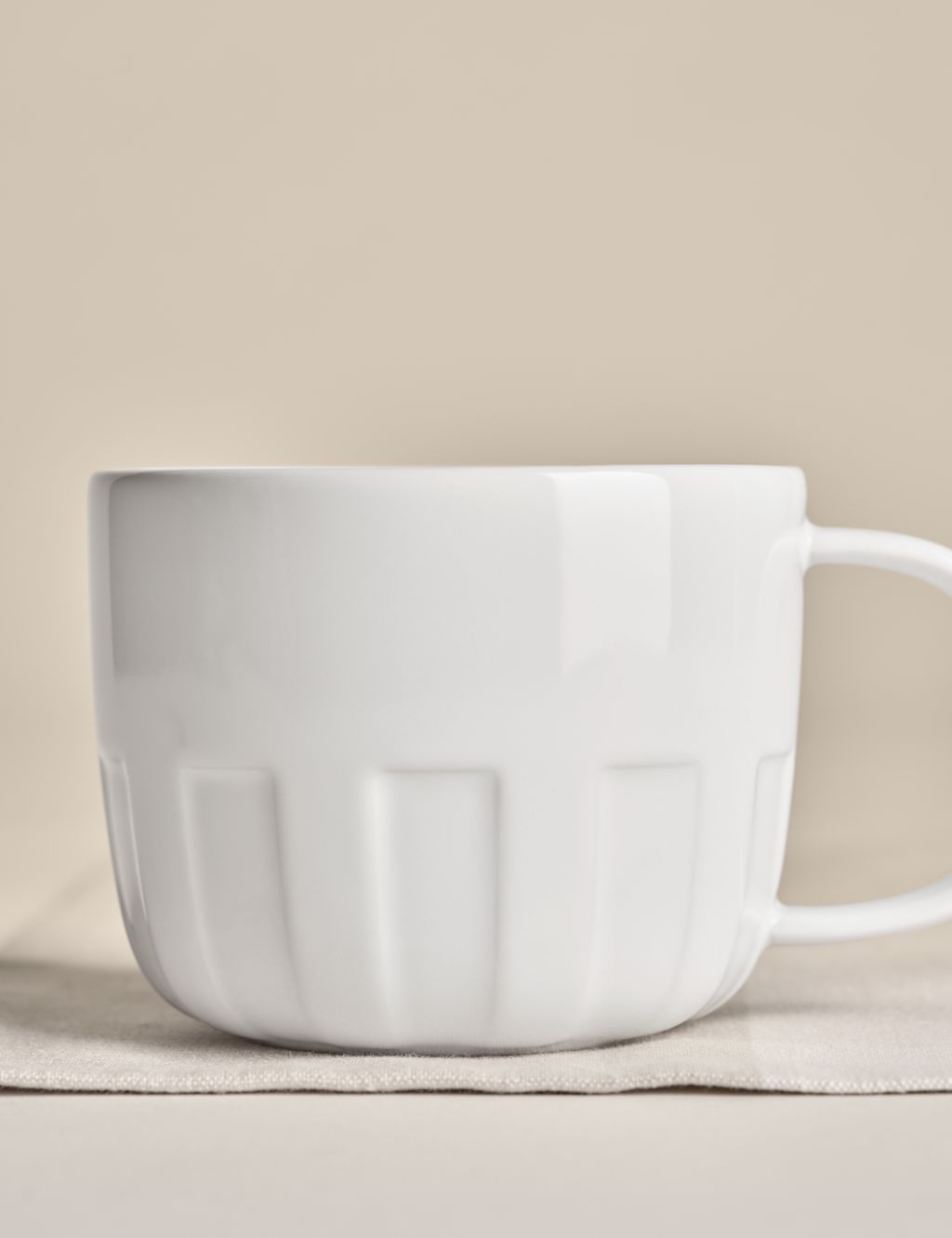M&S X Kelly Hoppen Textured Cappuccino Mug - 1SIZE - White, White
