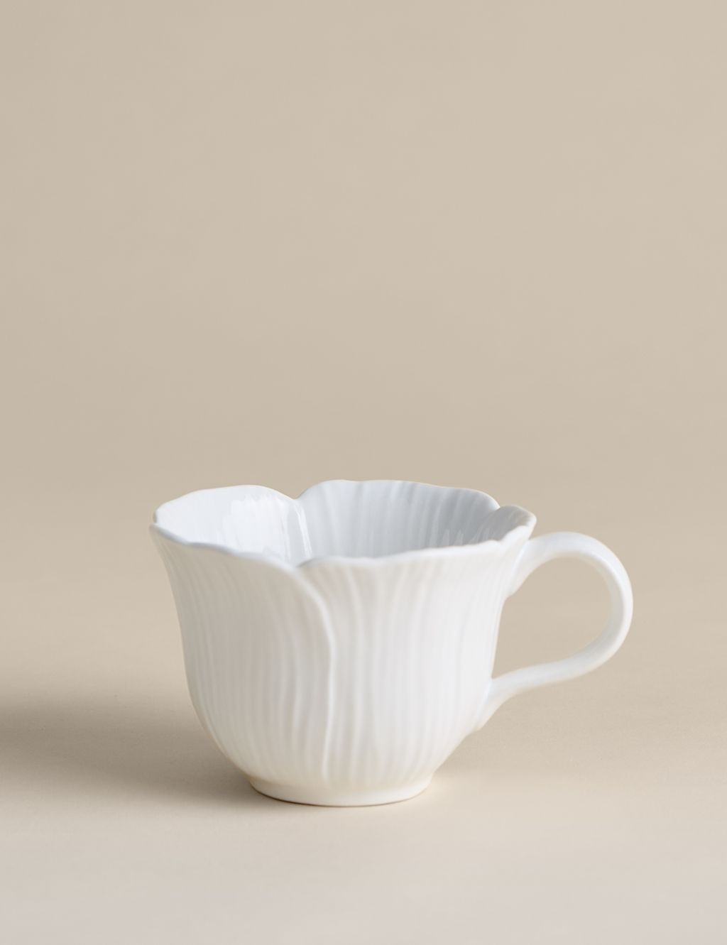 M&S Flower Mug - White, White