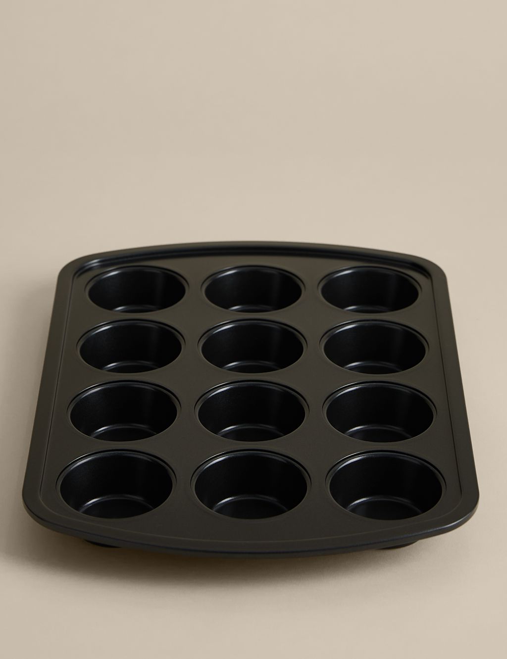 M&S Carbon Steel 12 Cup Non-Stick Muffin Tray - Charcoal, Charcoal