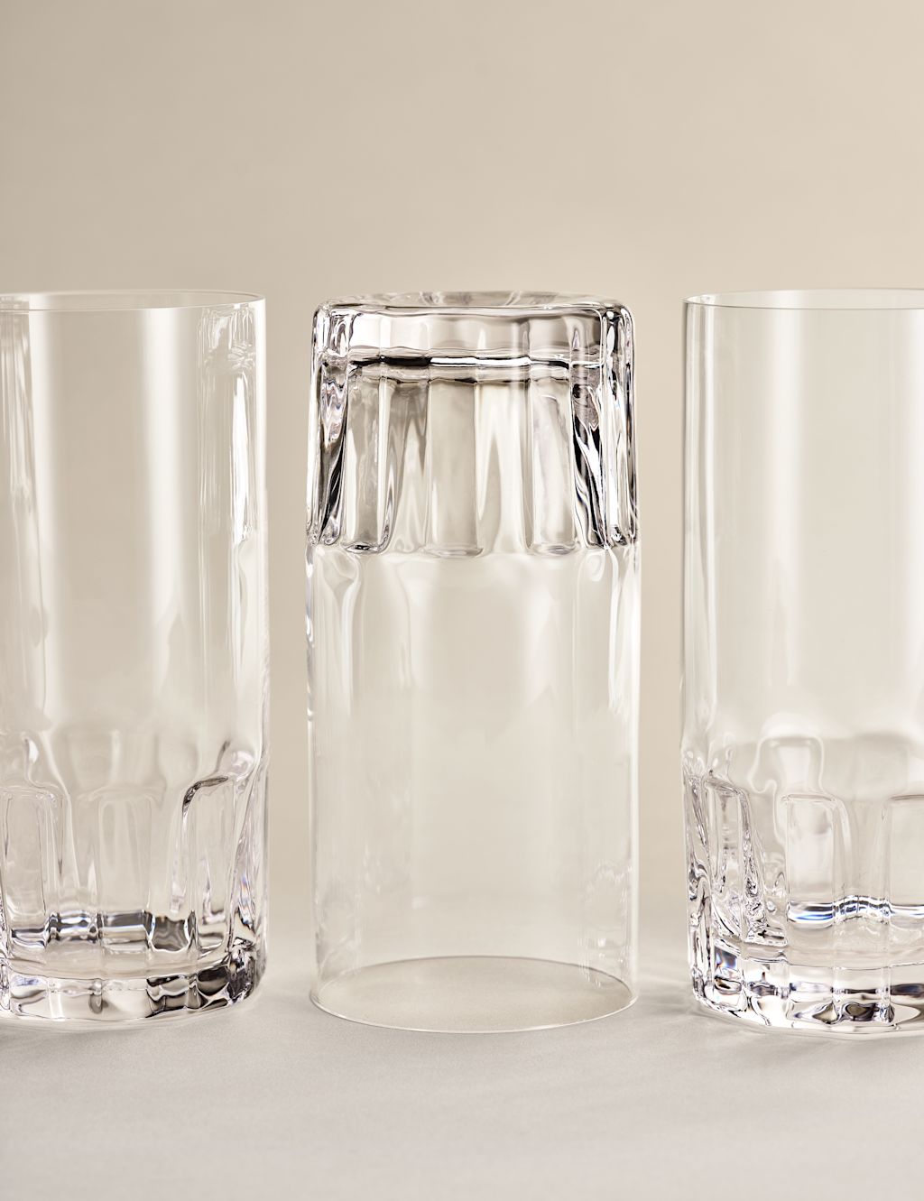 M&S X Kelly Hoppen Set of 4 Textured Hi Ball Glasses - 1SIZE