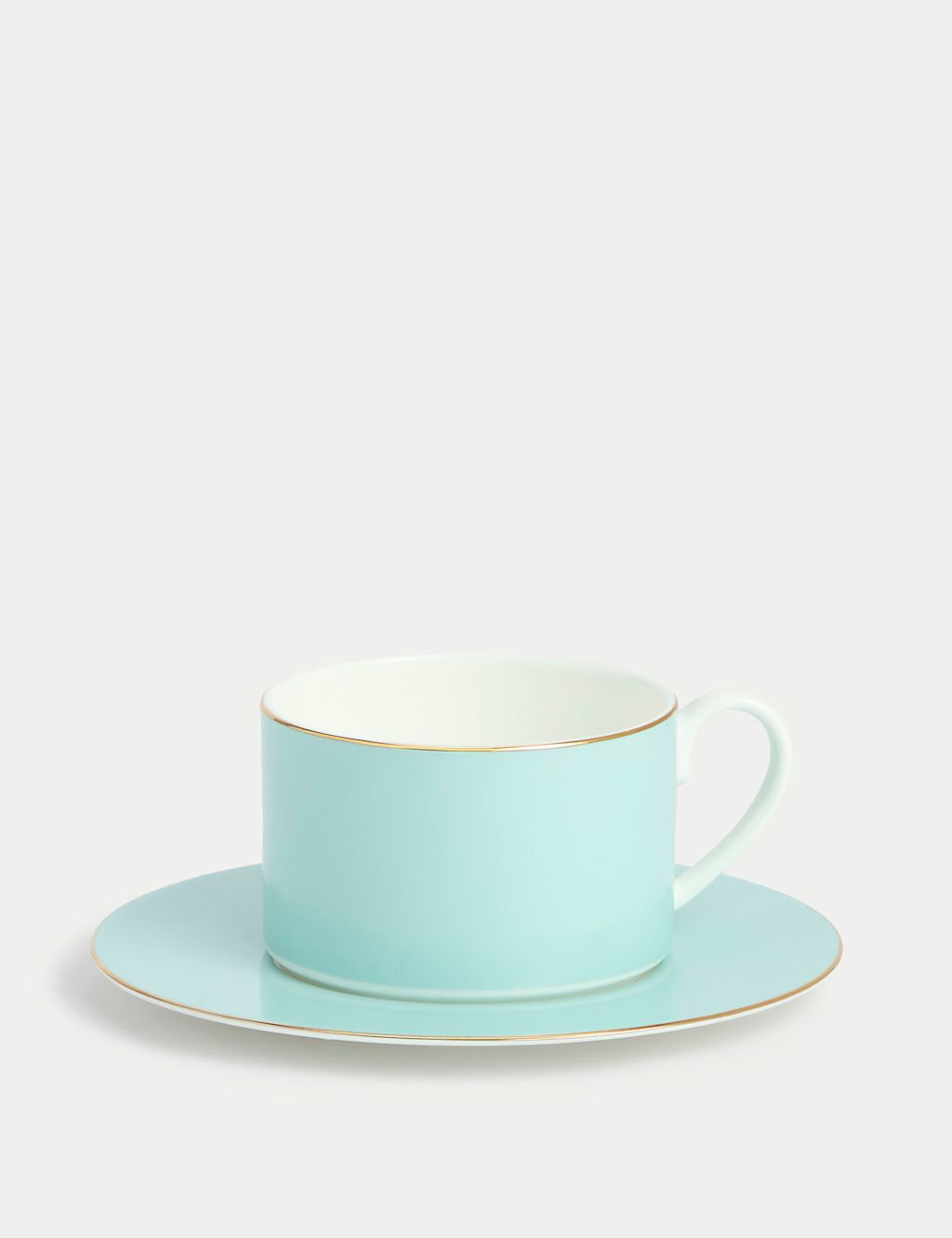 M&S Bone China Cup & Saucer - 1SIZE - Mint, Mint