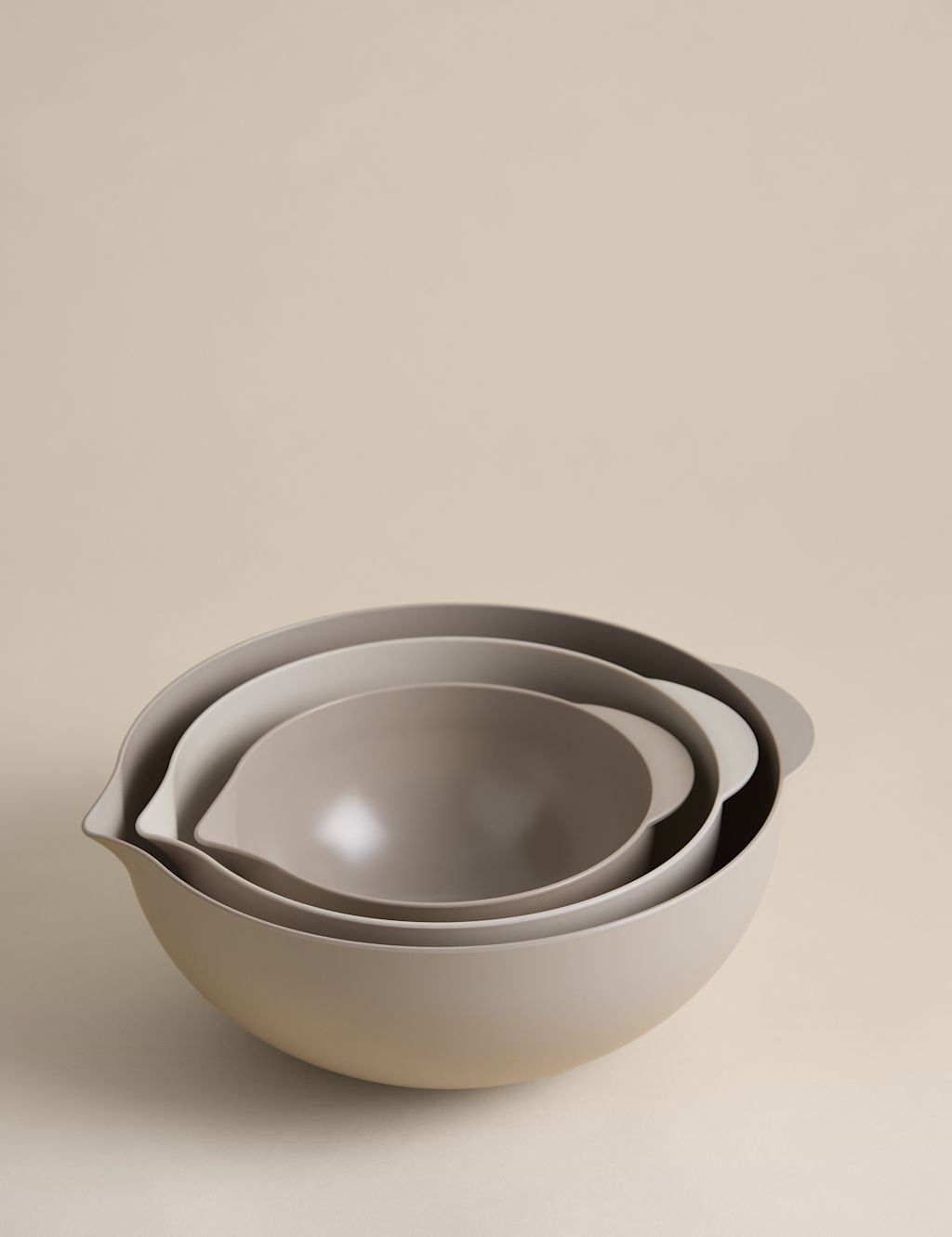 M&S Set of 3 Stacking Mixing Bowls - Cream, Cream