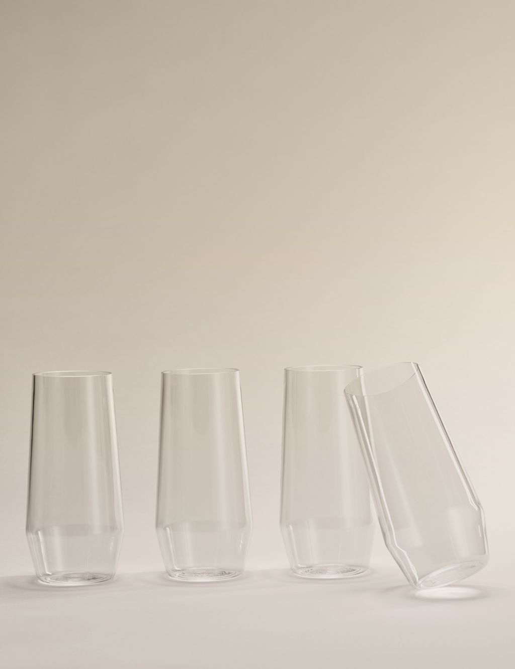 M&S Set of 4 Angular Picnic Hi Ball Glasses - 1SIZE