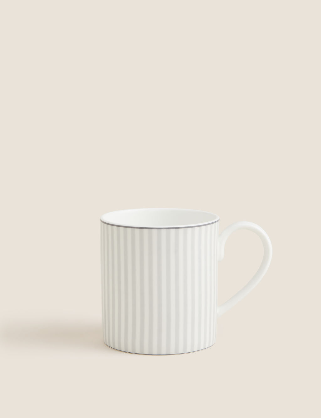 M&S Hampton Stripe Mug - 1SIZE - Grey Mix, Grey Mix