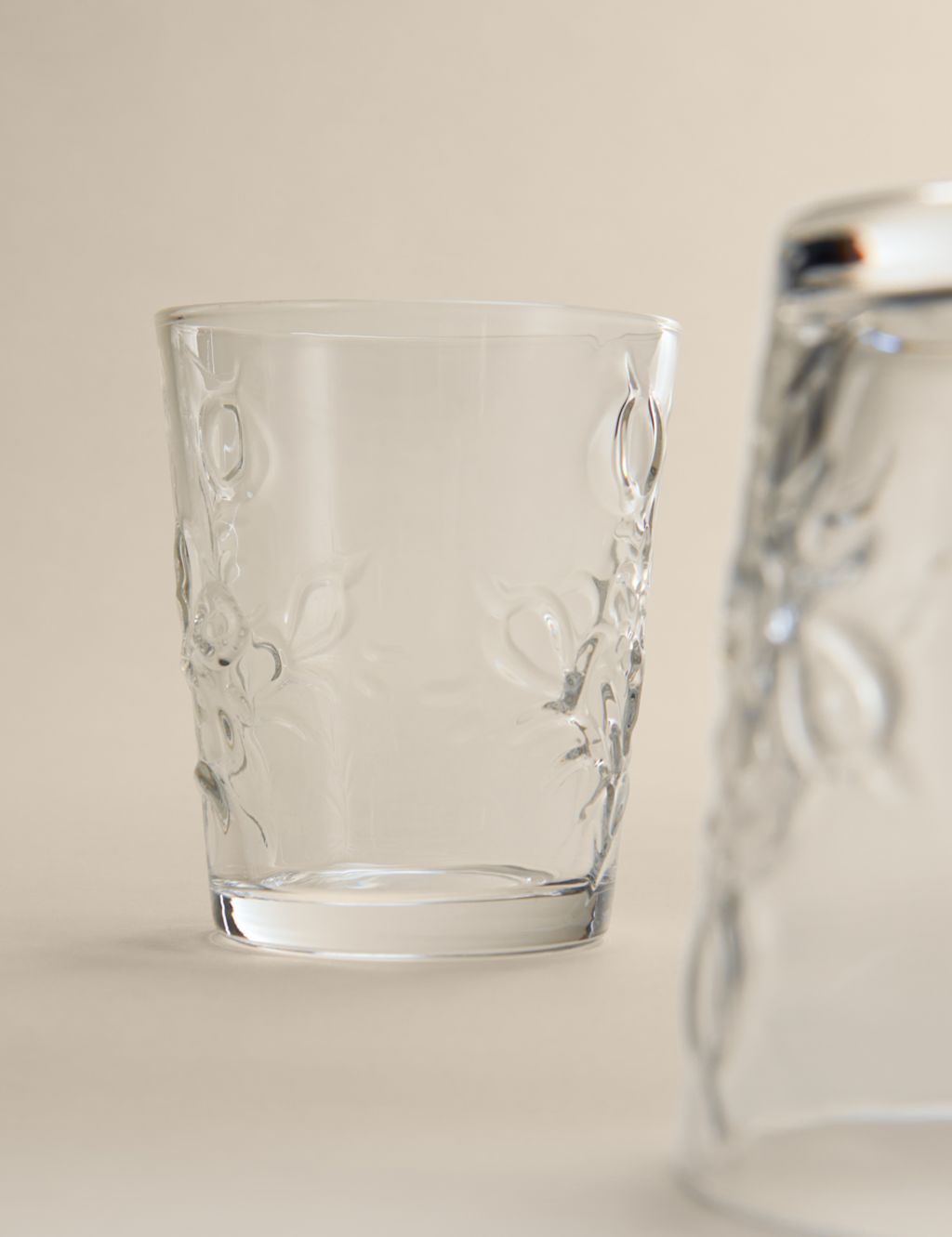 M&S Set of 2 Embossed Floral Tumblers - 1SIZE