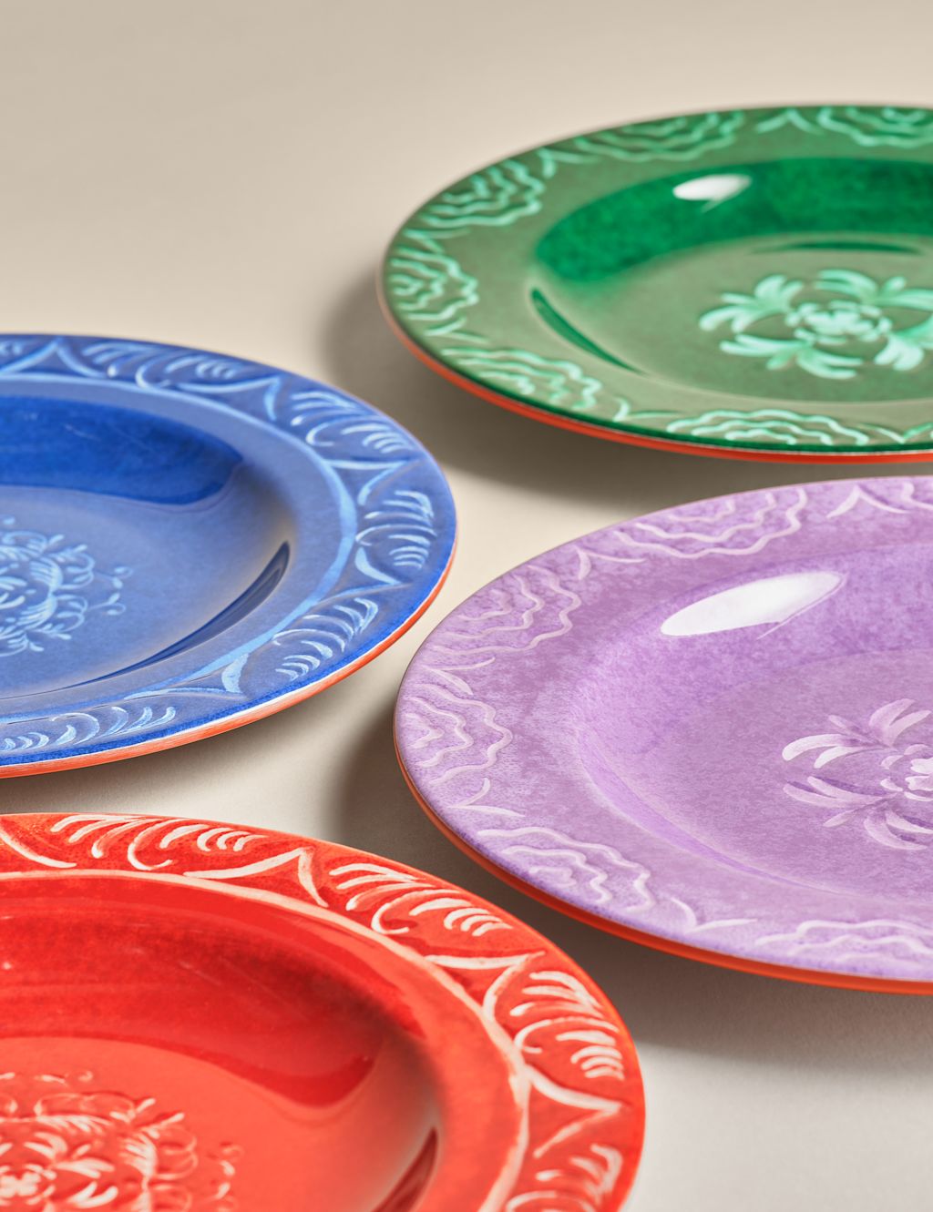 M&S Set of 4 Boho Picnic Side Plates - 1SIZE - Multi, Multi