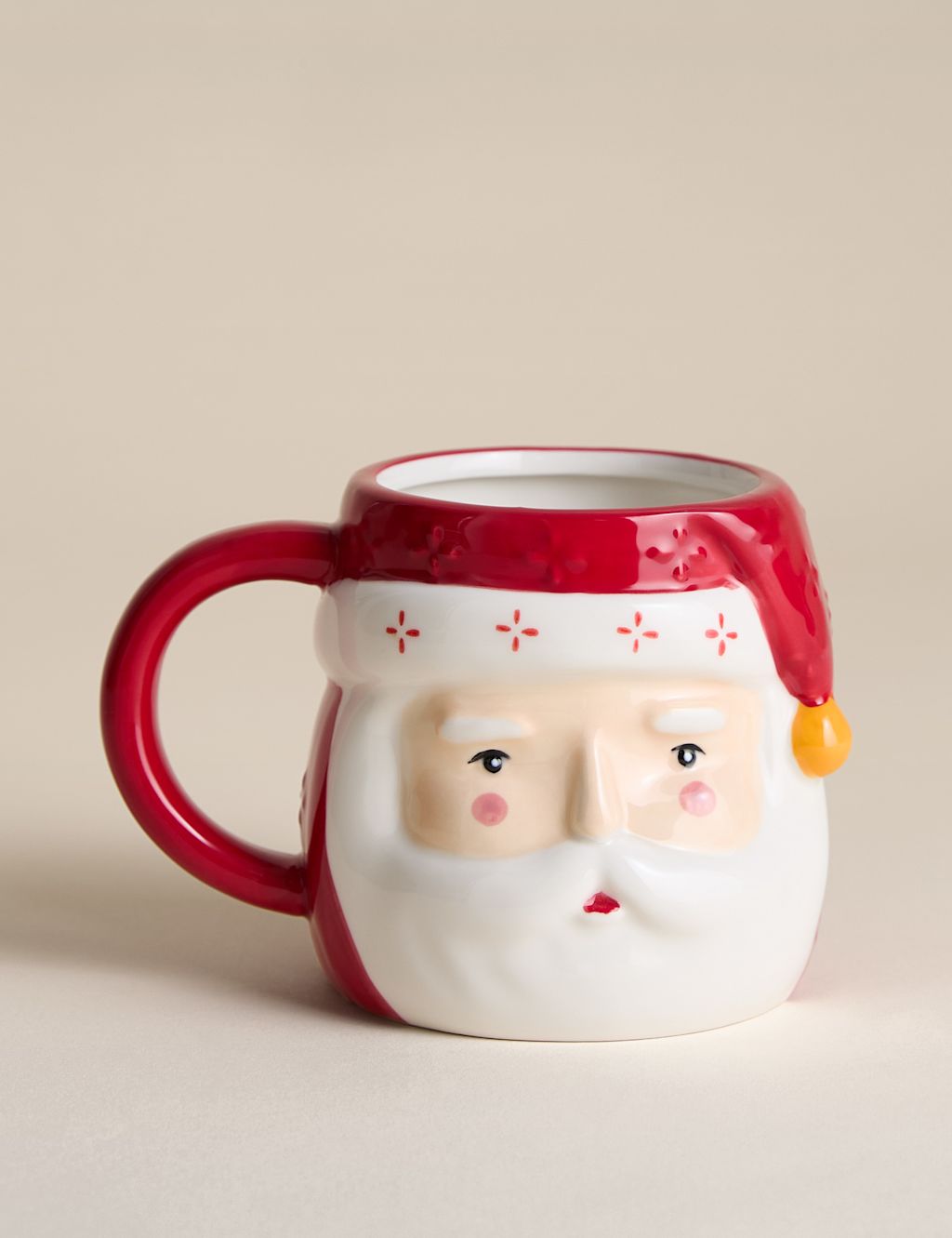 M&S Mr Claus Shaped Mug - 1SIZE - Red, Red