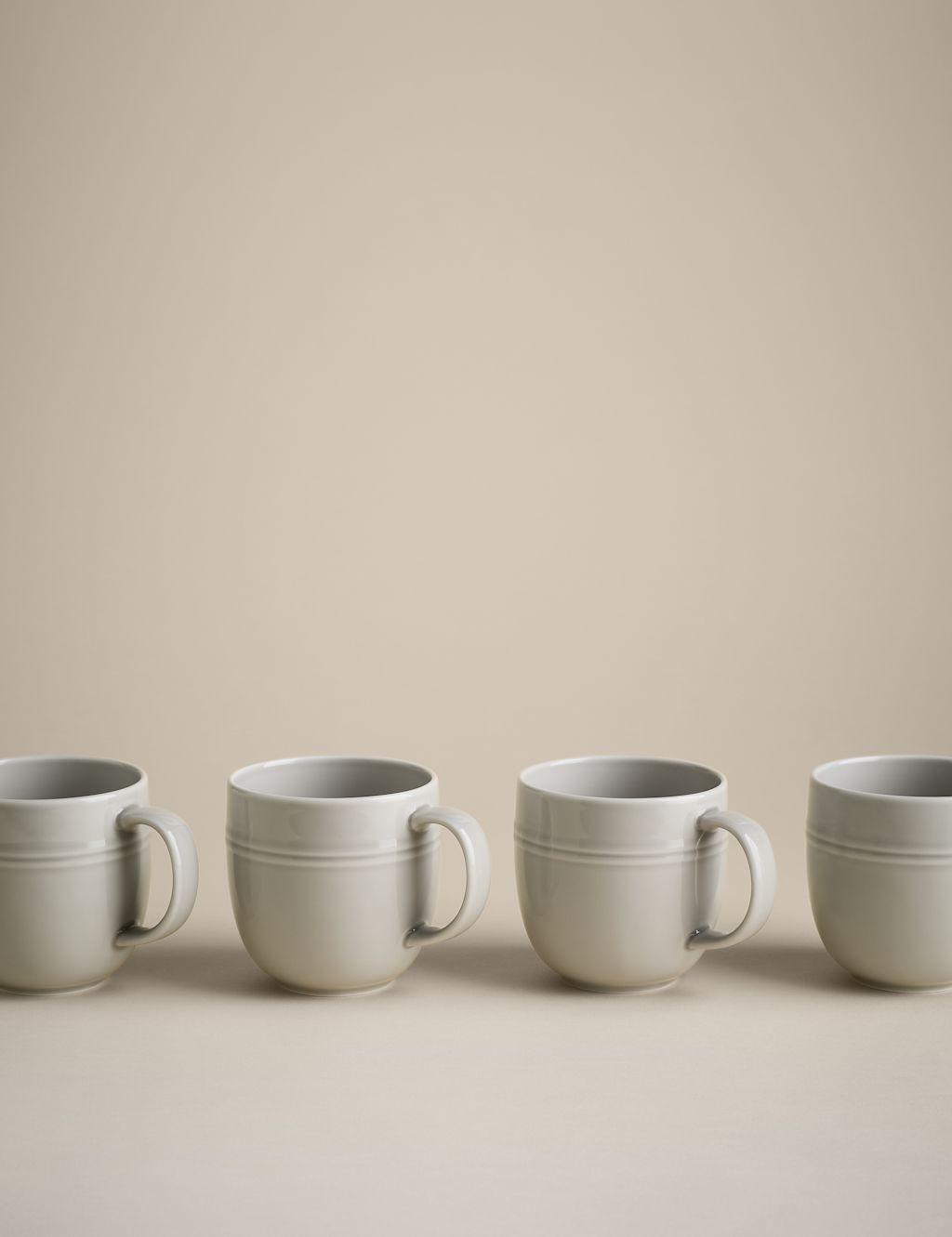 M&S Set of 4 Marlowe Mugs - 1SIZE - Light Grey, Light Grey