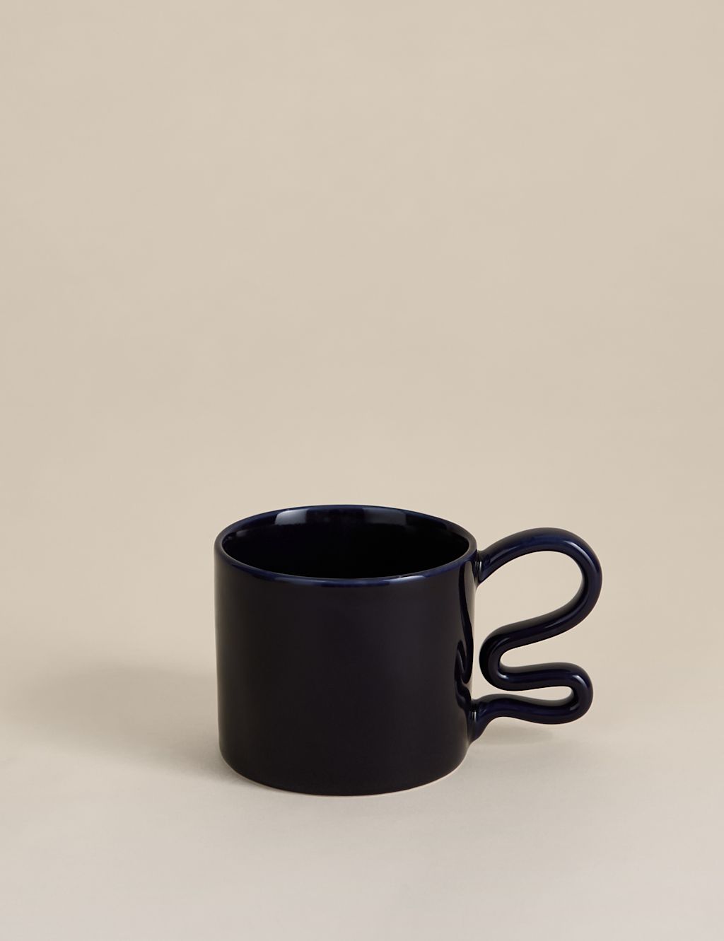 M&S Wiggle Handle Mug - 1SIZE - Navy, Navy