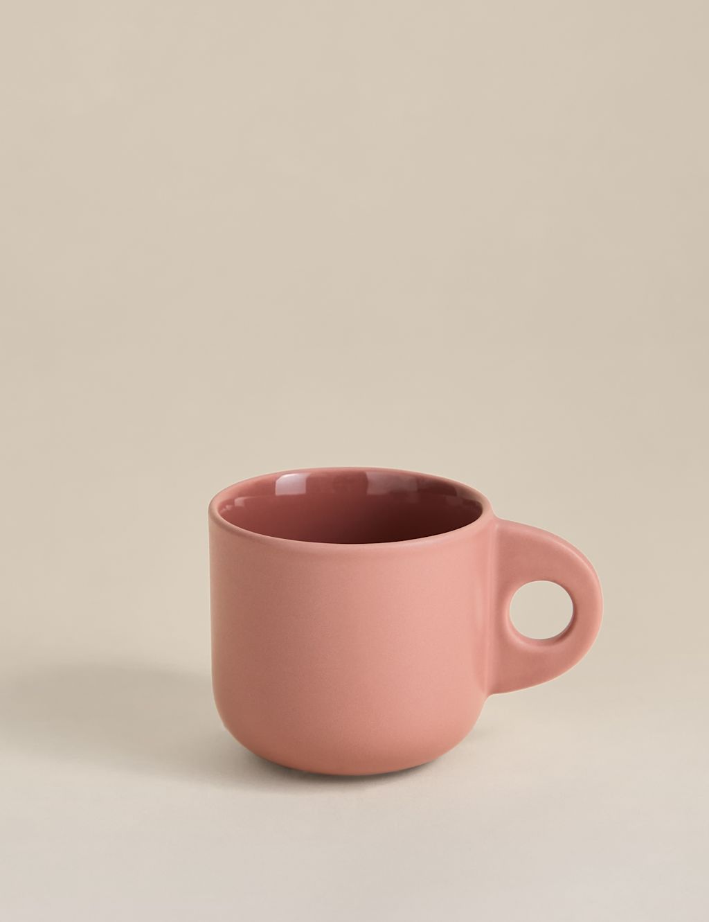 M&S Small Circular Handle Mug - 1SIZE - Pink, Pink