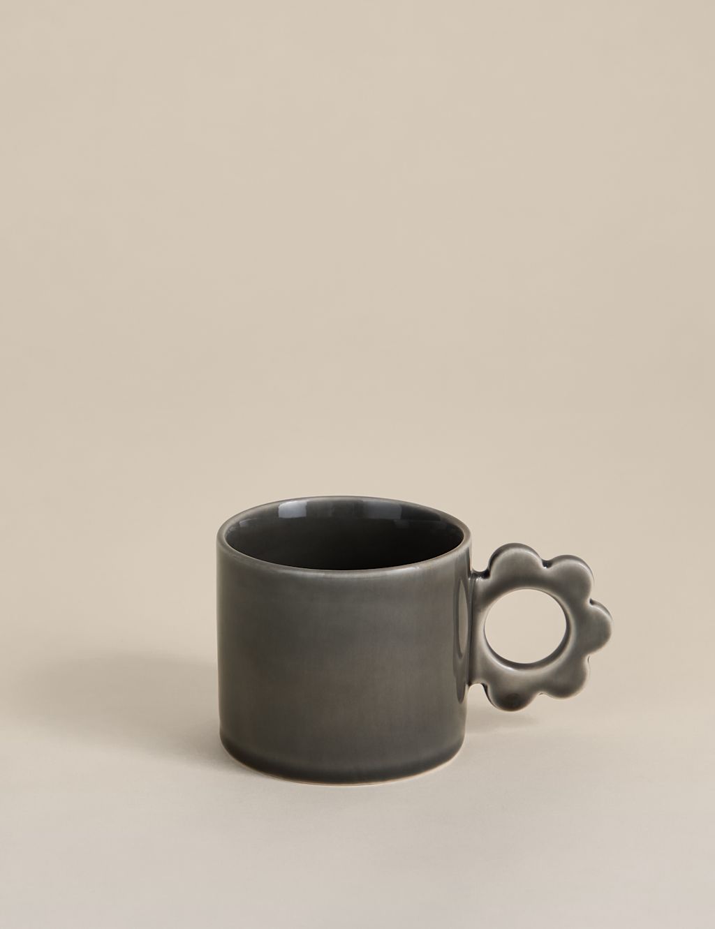 M&S Flower Handle Mug - 1SIZE - Grey, Grey