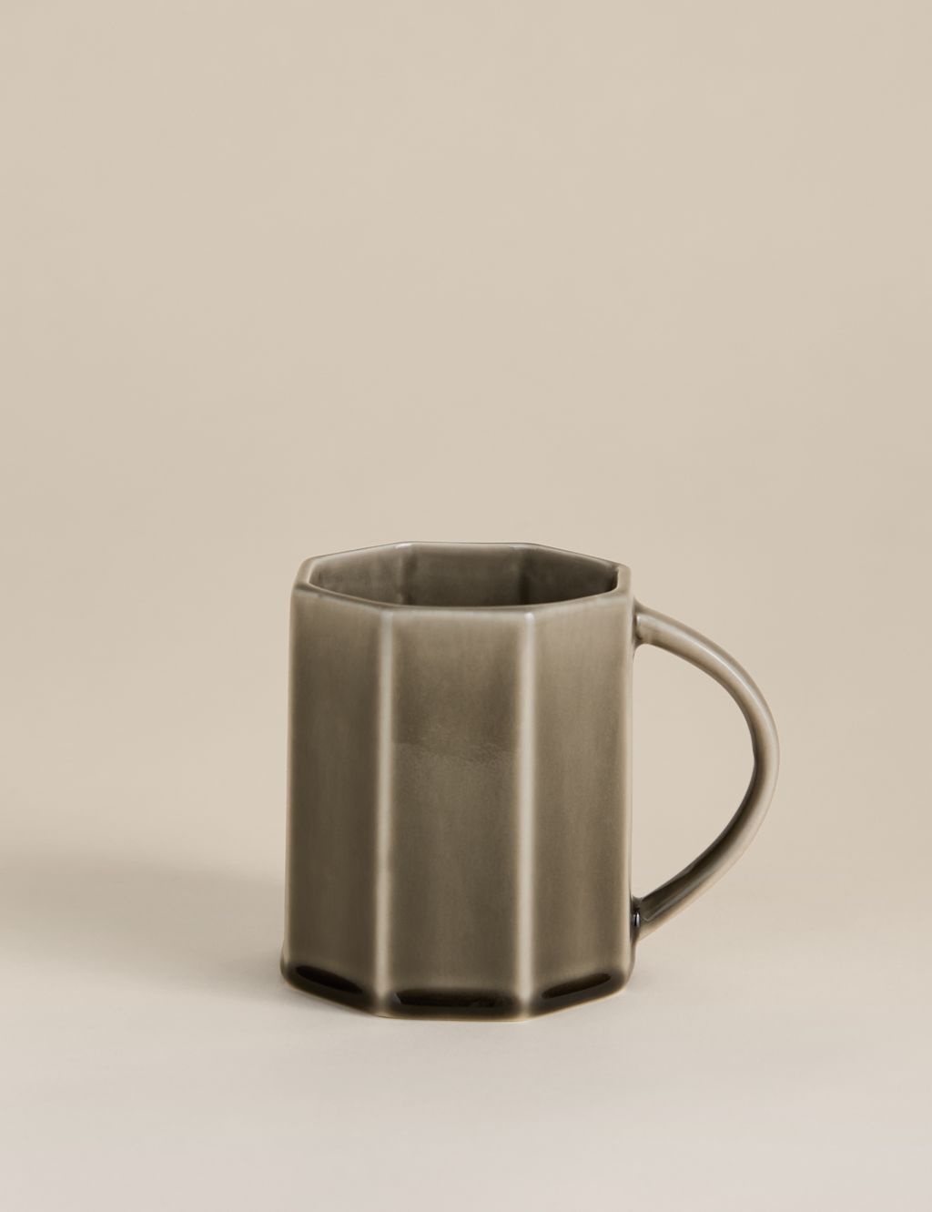 M&S Panelled Tankard Mug - 1SIZE - Grey, Grey