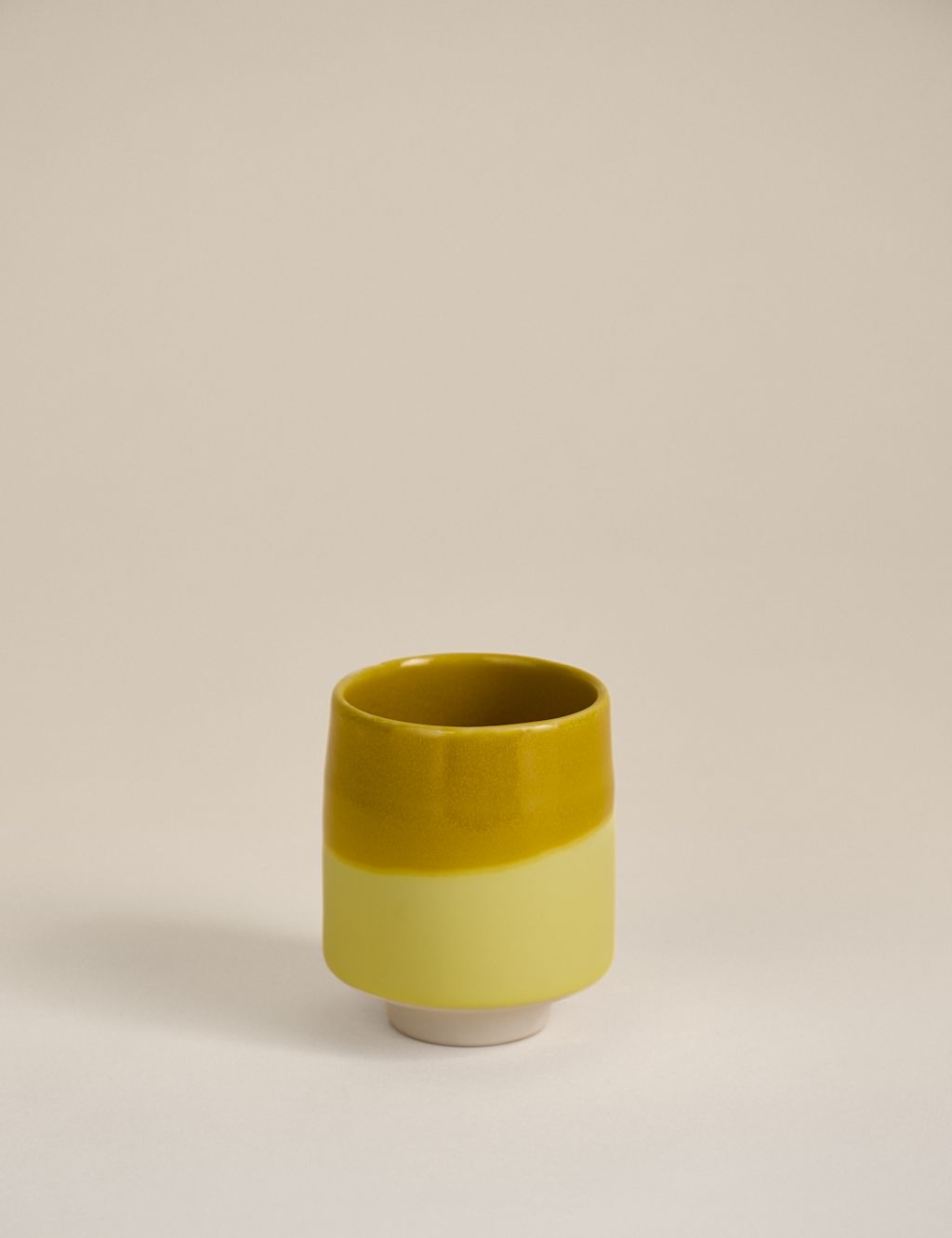 M&S Reactive Glaze Handleless Mug - 1SIZE - Yellow, Yellow