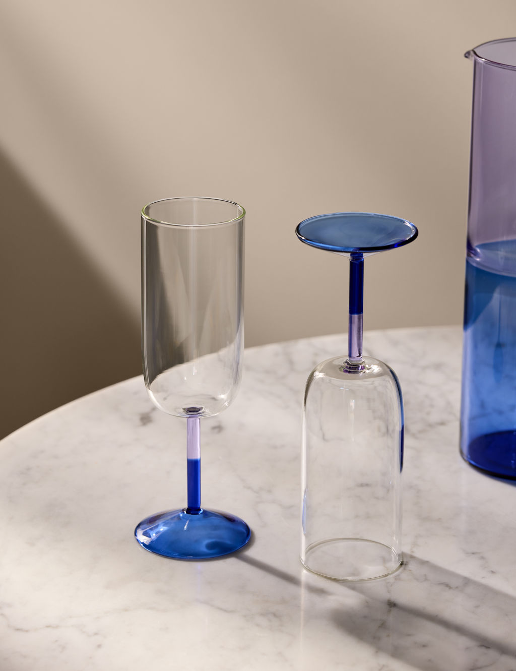 M&S Set of 2 Two Tone Champagne Flutes - 1SIZE - Blue, Blue