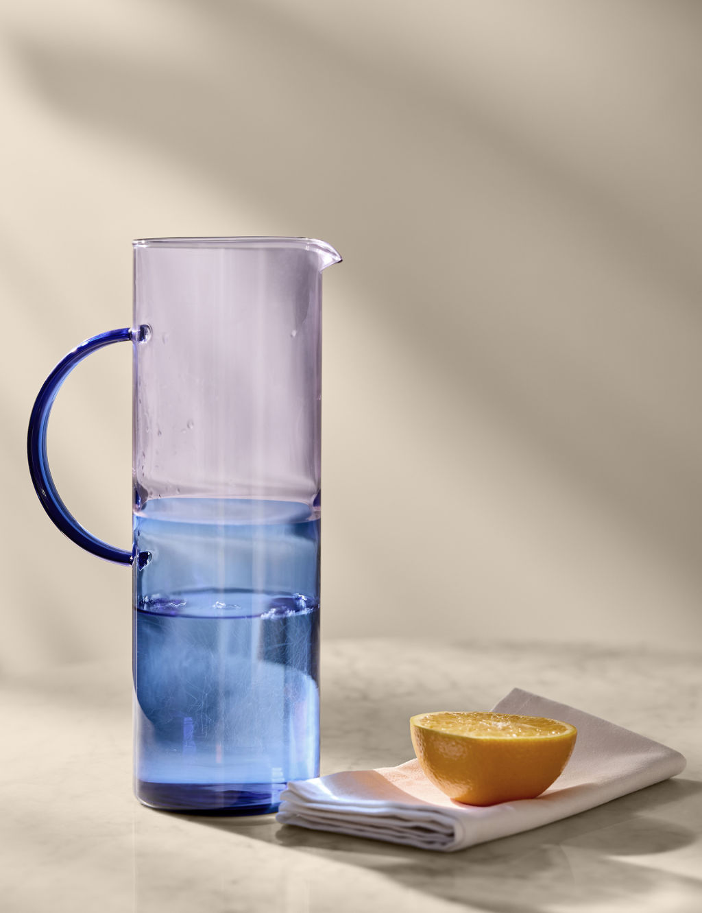 M&S Glass Two Tone Jug - 1SIZE - Blue, Blue