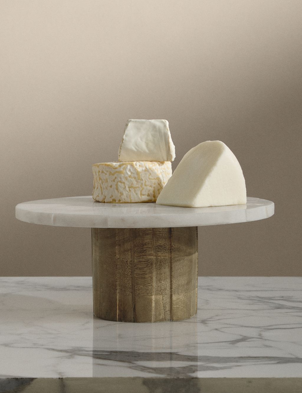 M&S X Kelly Hoppen Marble Cake Stand - White, White