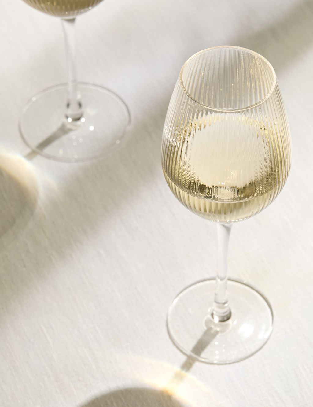 M&S Set of 6 Maxim Optic Ribbed Wine Glasses - 1SIZE - Clear, Clear