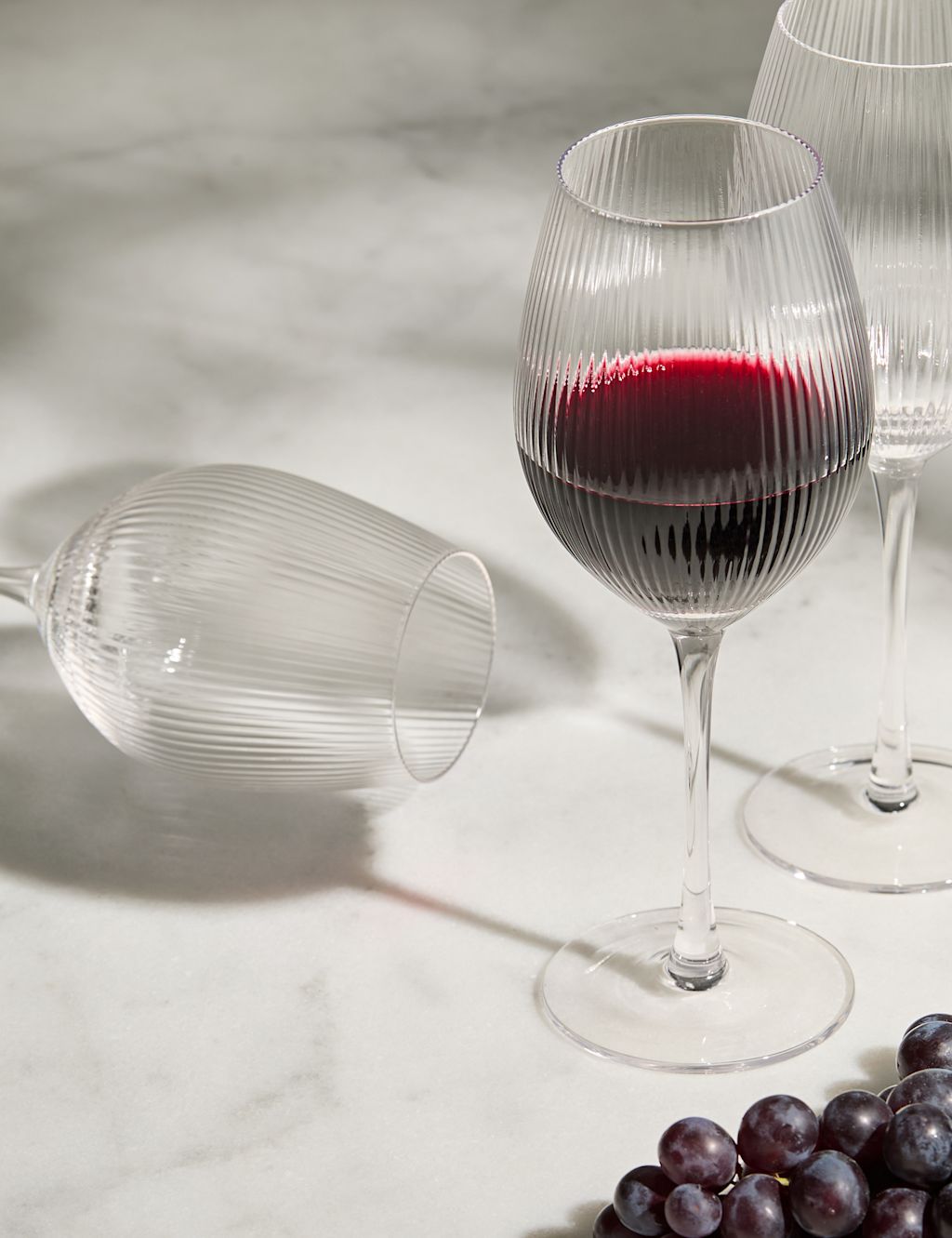 M&S Set of 6 Maxim Optic Red Wine Glasses - 1SIZE - Clear, Clear