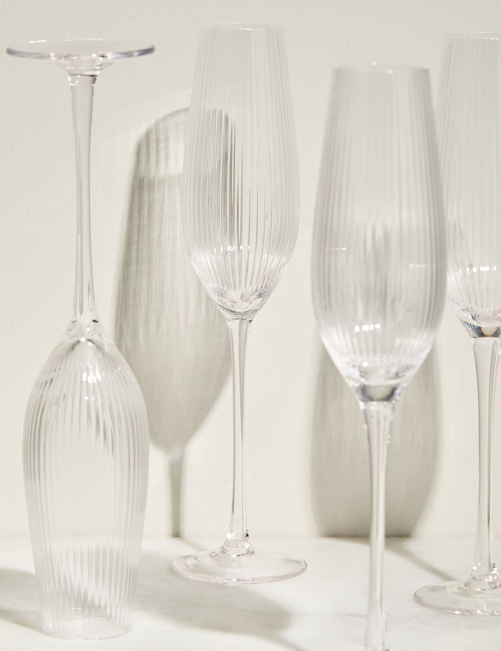 M&S Set of 6 Maxim Optic Champagne Flutes - 1SIZE - Clear, Clear