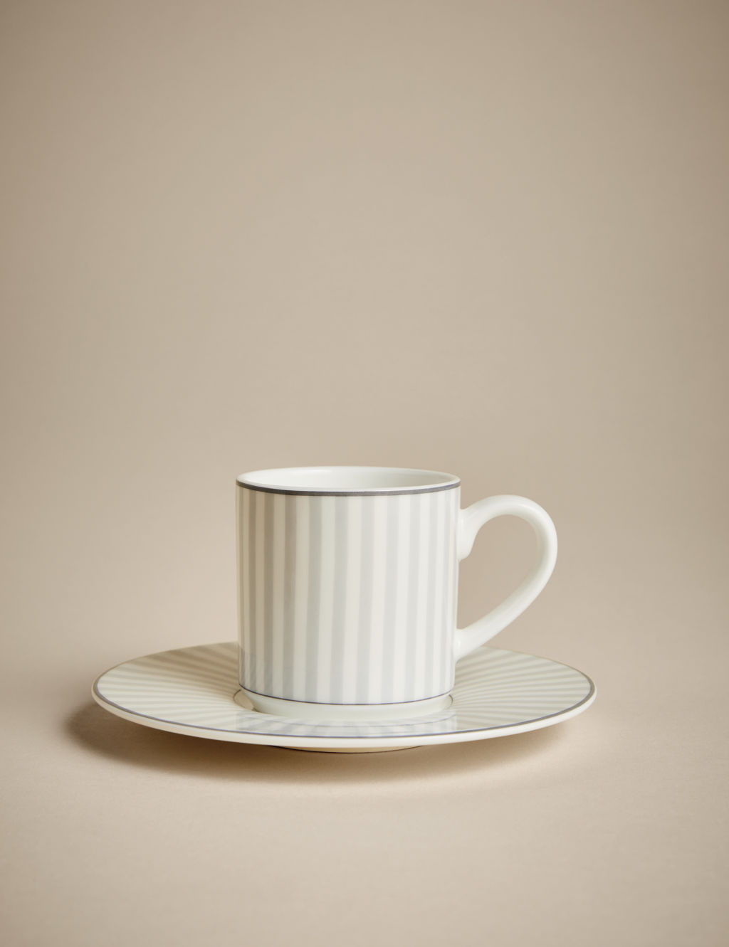 M&S Hampton Espresso Cup & Saucer - 1SIZE - Grey, Grey
