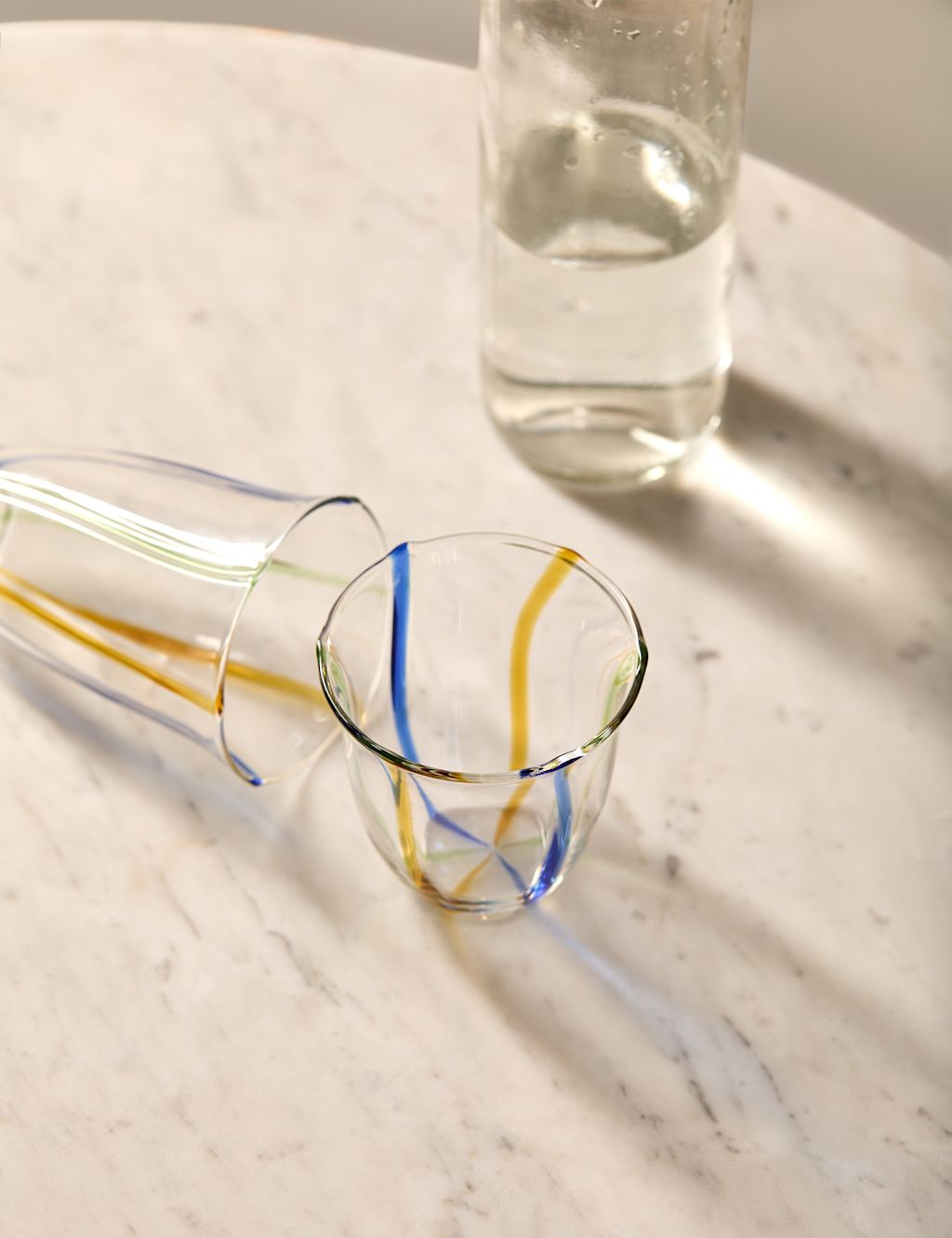 M&S Set of 2 Colour Stripe Tumblers - 1SIZE - Multi, Multi