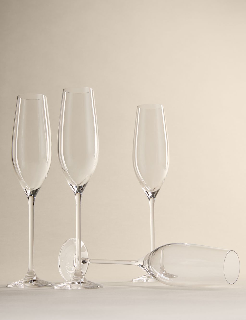 M&S Set of 4 Maxim Champagne Flutes - Clear, Clear