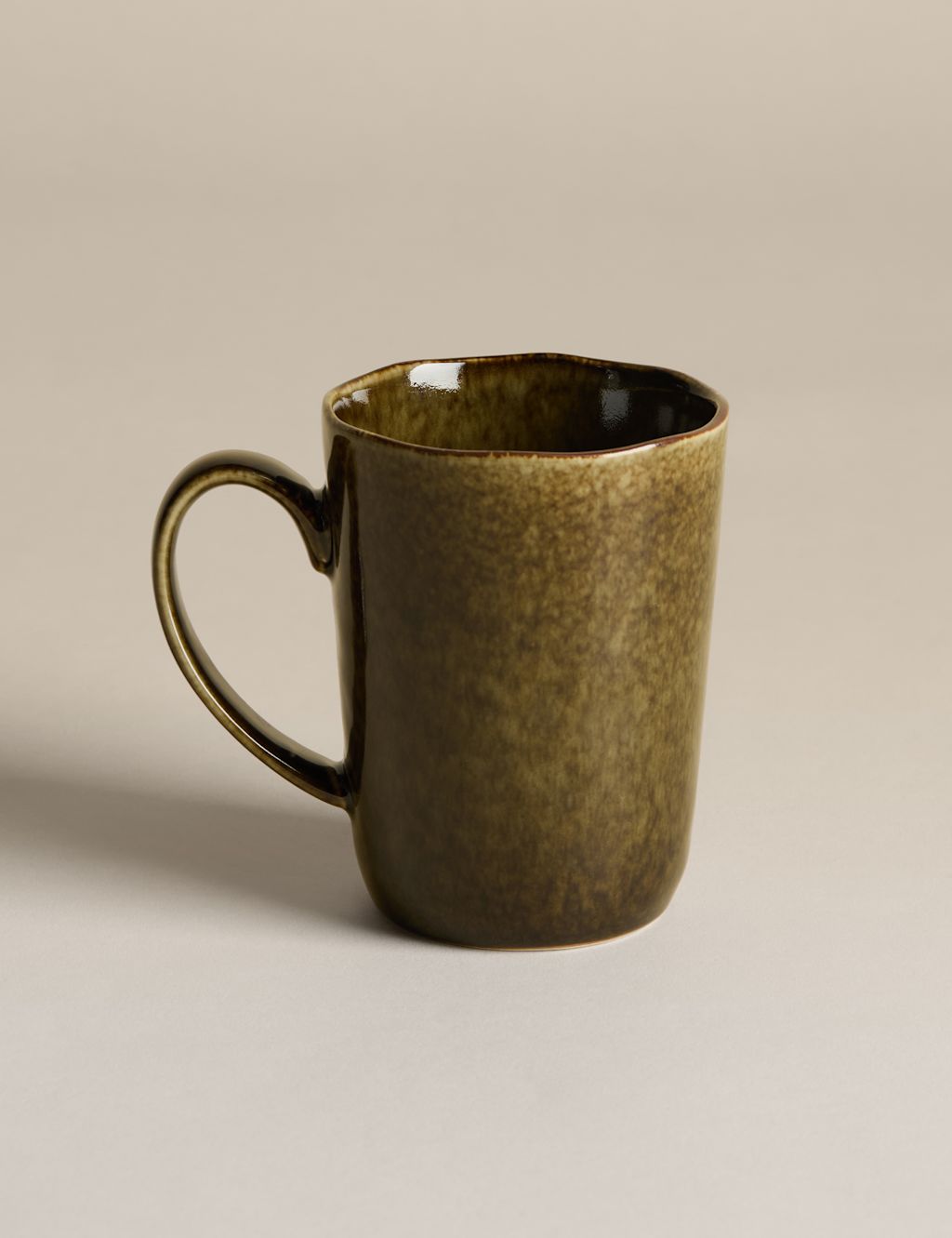 M&S Straight Side Reactive Glaze Mug - 1SIZE - Khaki, Khaki