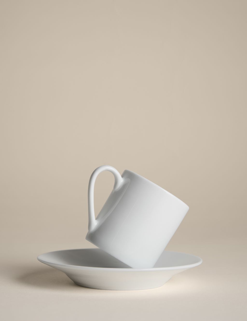 M&S Maxim Espresso Cup & Saucer - White, White
