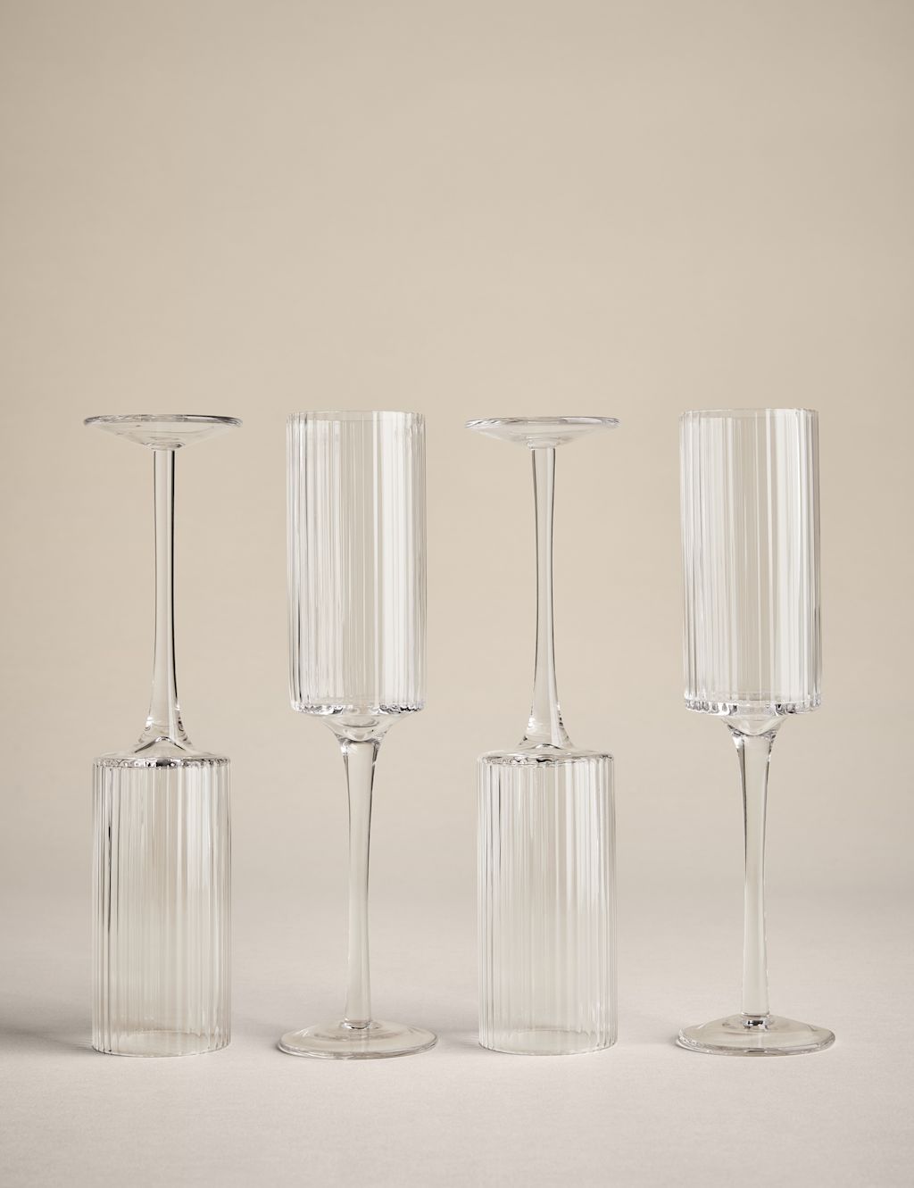 M&S Set of 4 Handmade Celine Champagne Flutes - 1SIZE