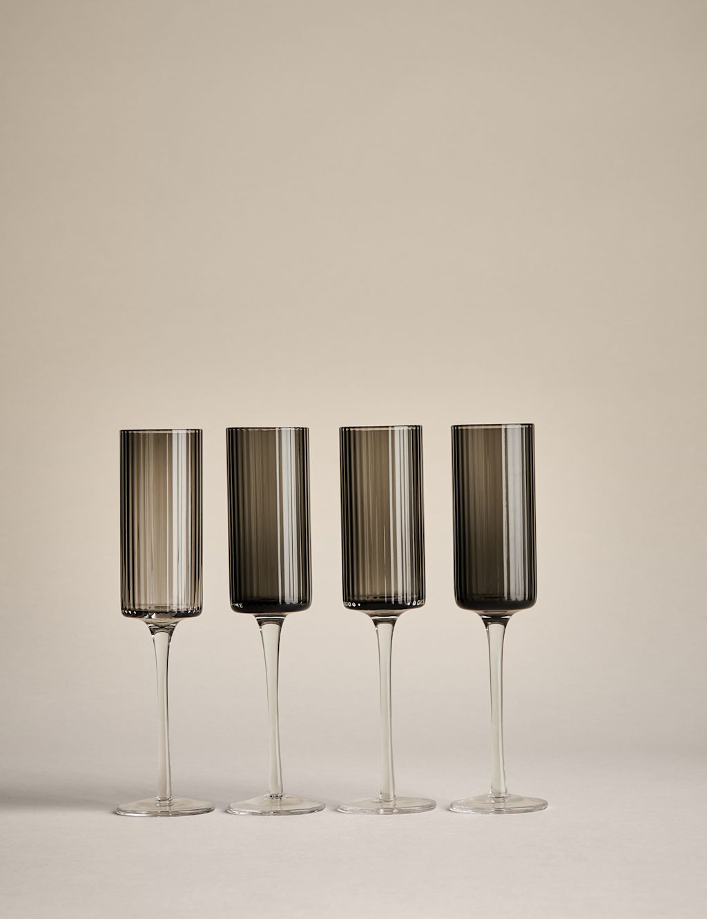 M&S Set of 4 Handmade Celine Champagne Flutes - 1SIZE - Grey, Grey