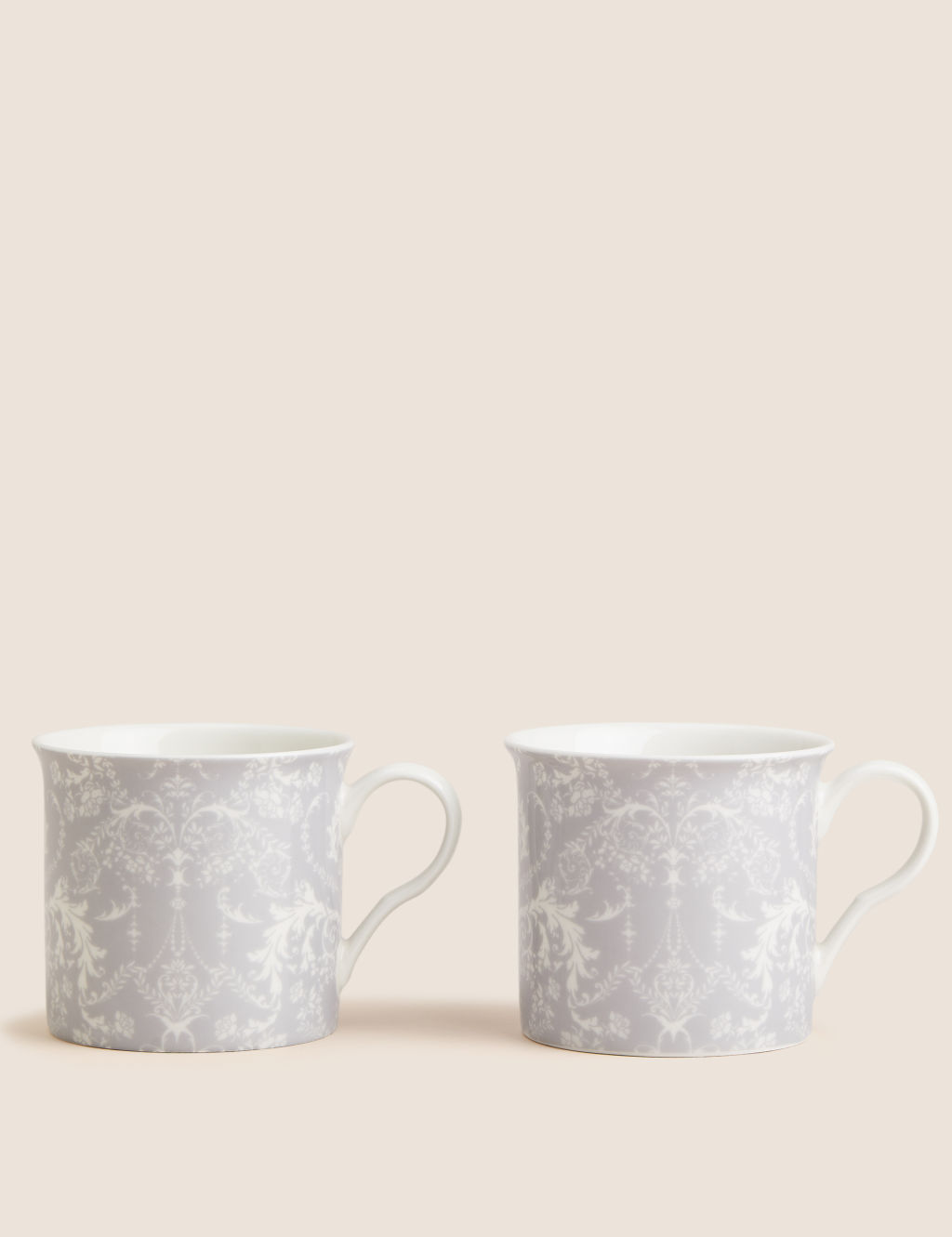 M&S Set of 2 Palace Mugs - 1SIZE - Grey, Grey