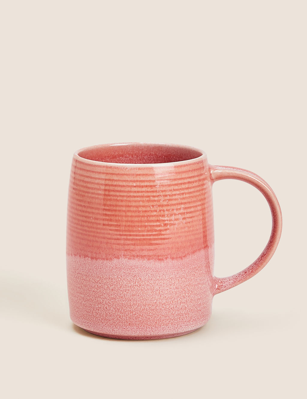 M&S Reactive Glaze Tankard Mug - 1SIZE - Pink, Pink