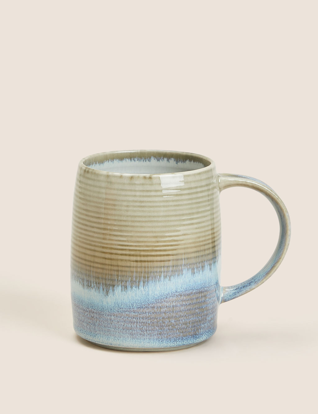 M&S Reactive Glaze Tankard Mug - 1SIZE - Blue, Blue