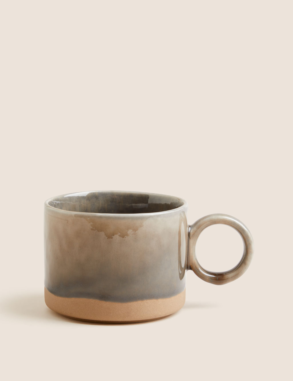 M&S X Fired Earth Stoneware Mug - 1SIZE - Charcoal, Charcoal