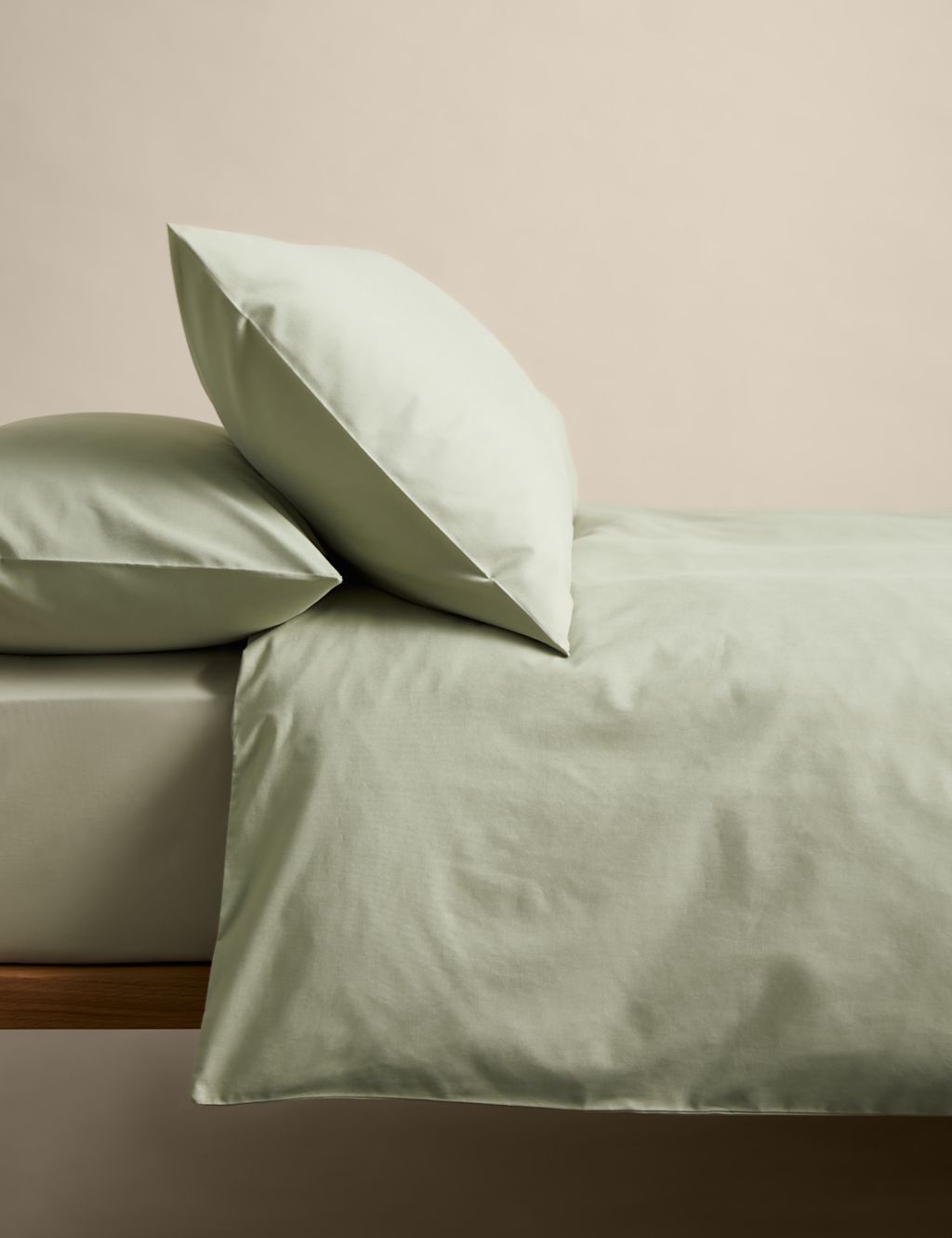M&S Body Sensor&trade; Pure Cotton Bedding Set - King Size (5 ft) - Green, Green