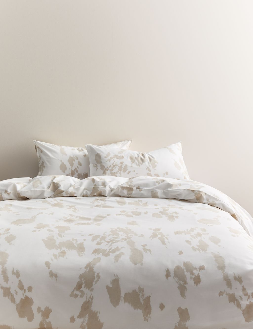 M&S Cotton Rich Cow Print Bedding Set - King Size (5 ft) - Natural Mix, Natural Mix