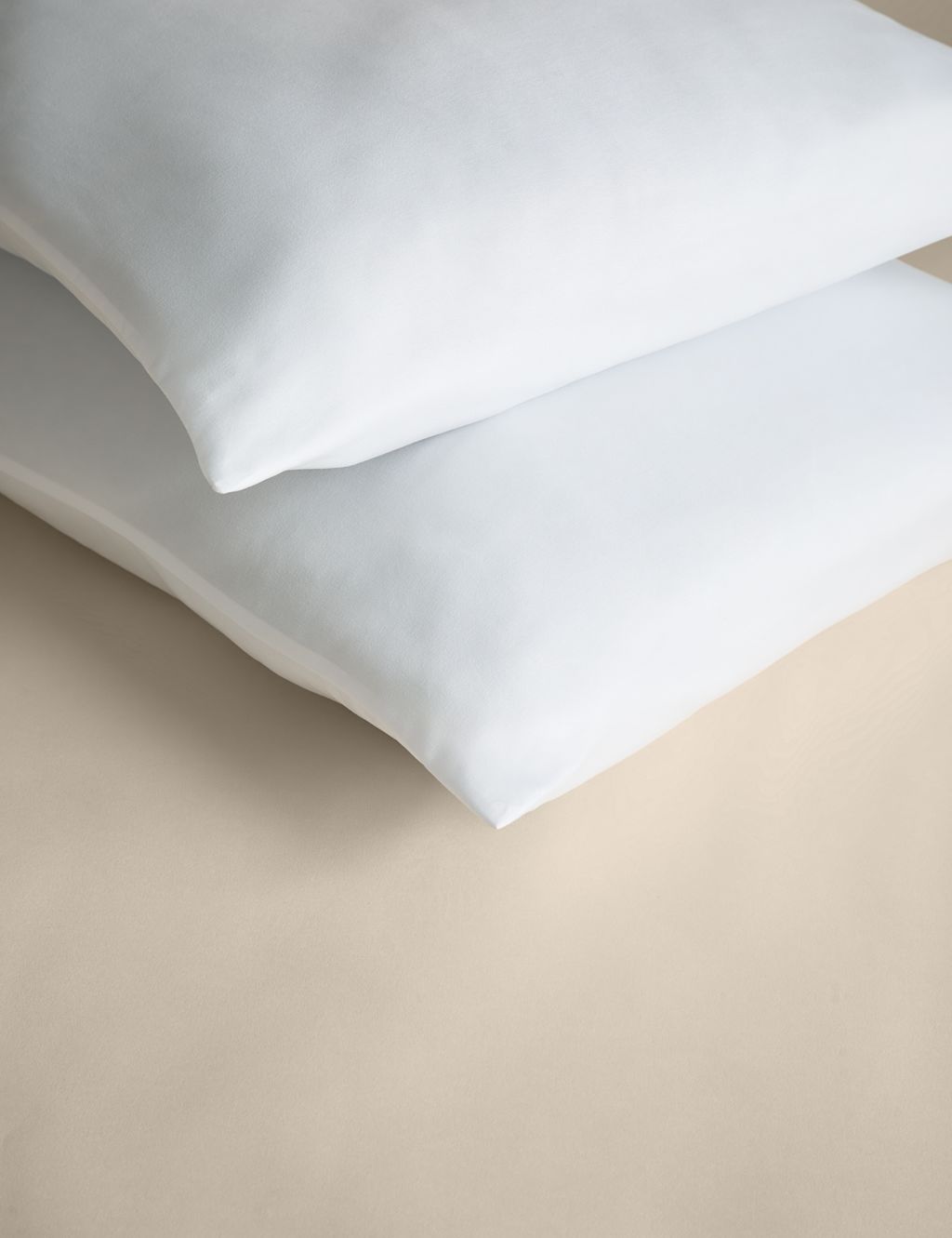 M&S 2 Pack Microfibre Medium Pillows - White, White