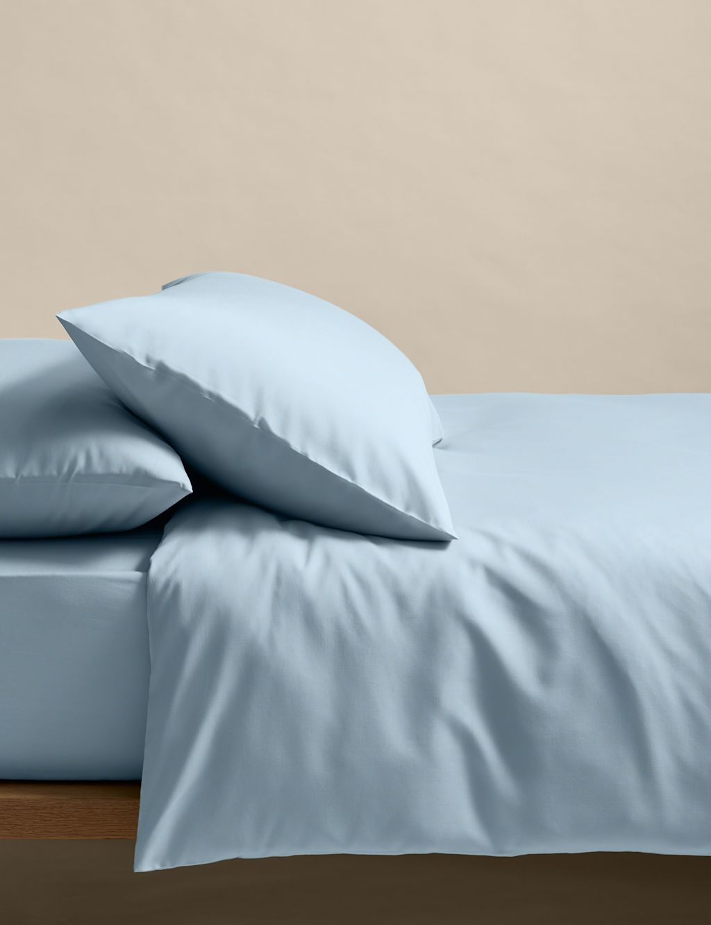 M&S Stay Cool Lyocell Rich Bedding Set - Double (4 ft 6) - Dusty Blue, Dusty Blue