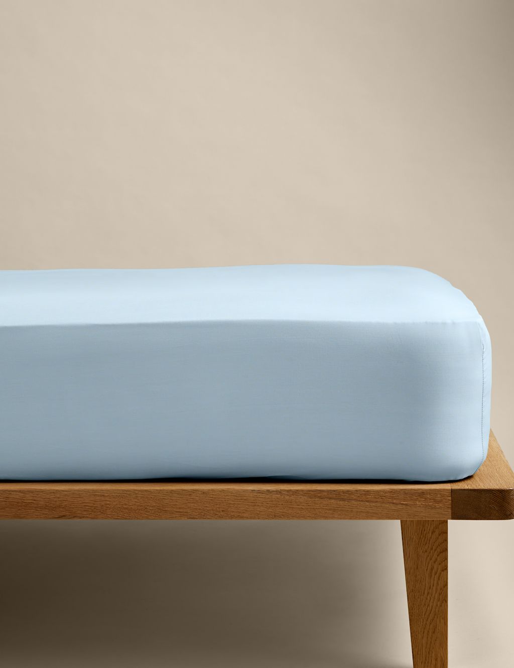 M&S Stay Cool Lyocell Rich Deep Fitted Sheet - King Size (5 ft) - Dusty Blue, Dusty Blue