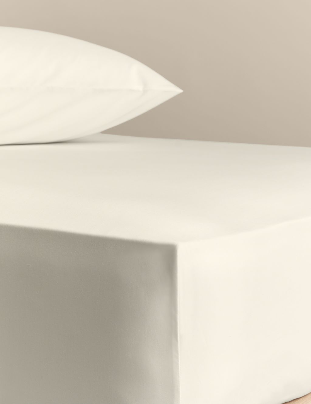 M&S Stay Cool Lyocell Rich Deep Fitted Sheet - Single (3 ft) - Cream, Cream