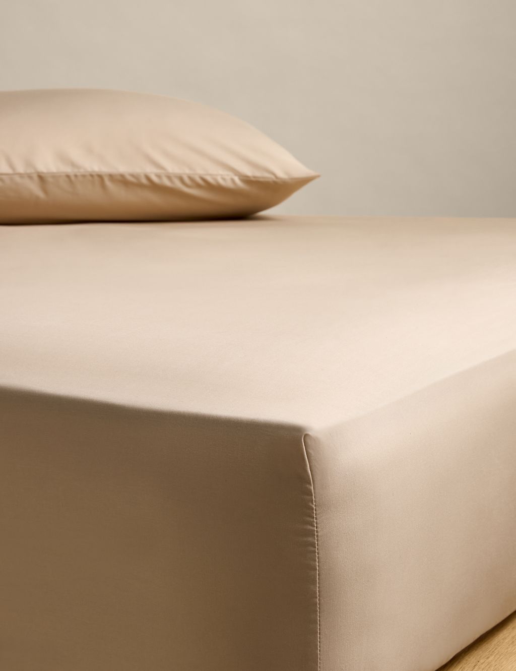 M&S Stay Cool Lyocell Rich Deep Fitted Sheet - King Size (5 ft) - Biscuit, Biscuit